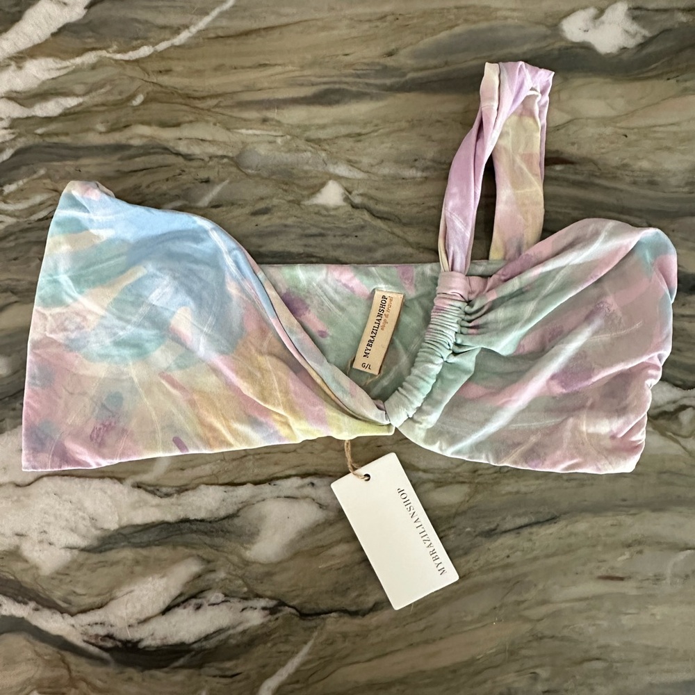 Pastel Tie-Dye Bikini Top